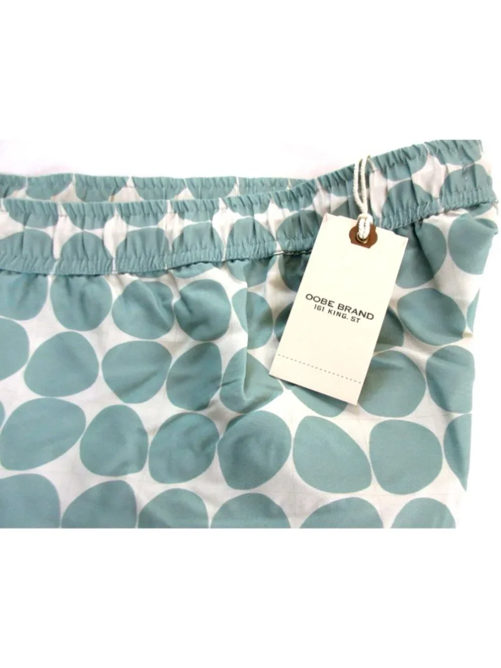 Oobe Brand Men's Kona Swim Trunks Stone Ellipse White Green Circles Sizes NWT